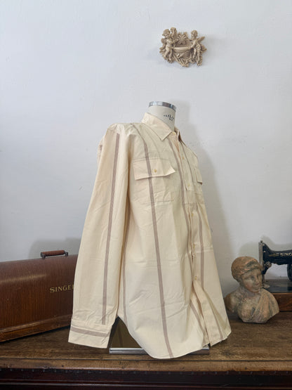 Deadstock Italian Army Prisoner Stripe Shirt