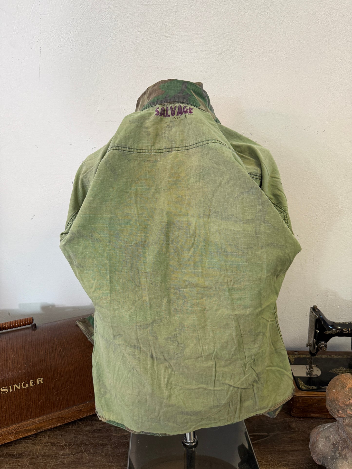Vintage 1970-80s ERDL Camouflage Pattern Hot Weather Jacket Ripstop “S”