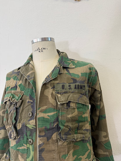 Vintage 1970-80s ERDL Camouflage Pattern Hot Weather Jacket Ripstop “S”