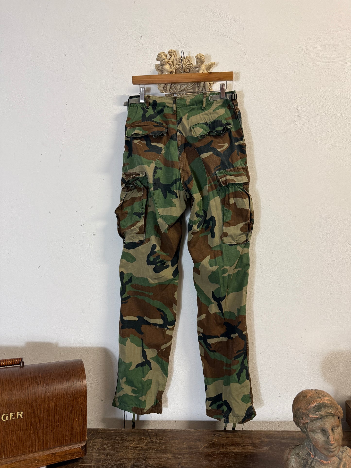 Vintage Woodland Camo Cargo Pants Us Army Rip Stop “W30”
