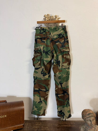 Vintage Woodland Camo Cargo Pants Us Army Rip Stop “W30”