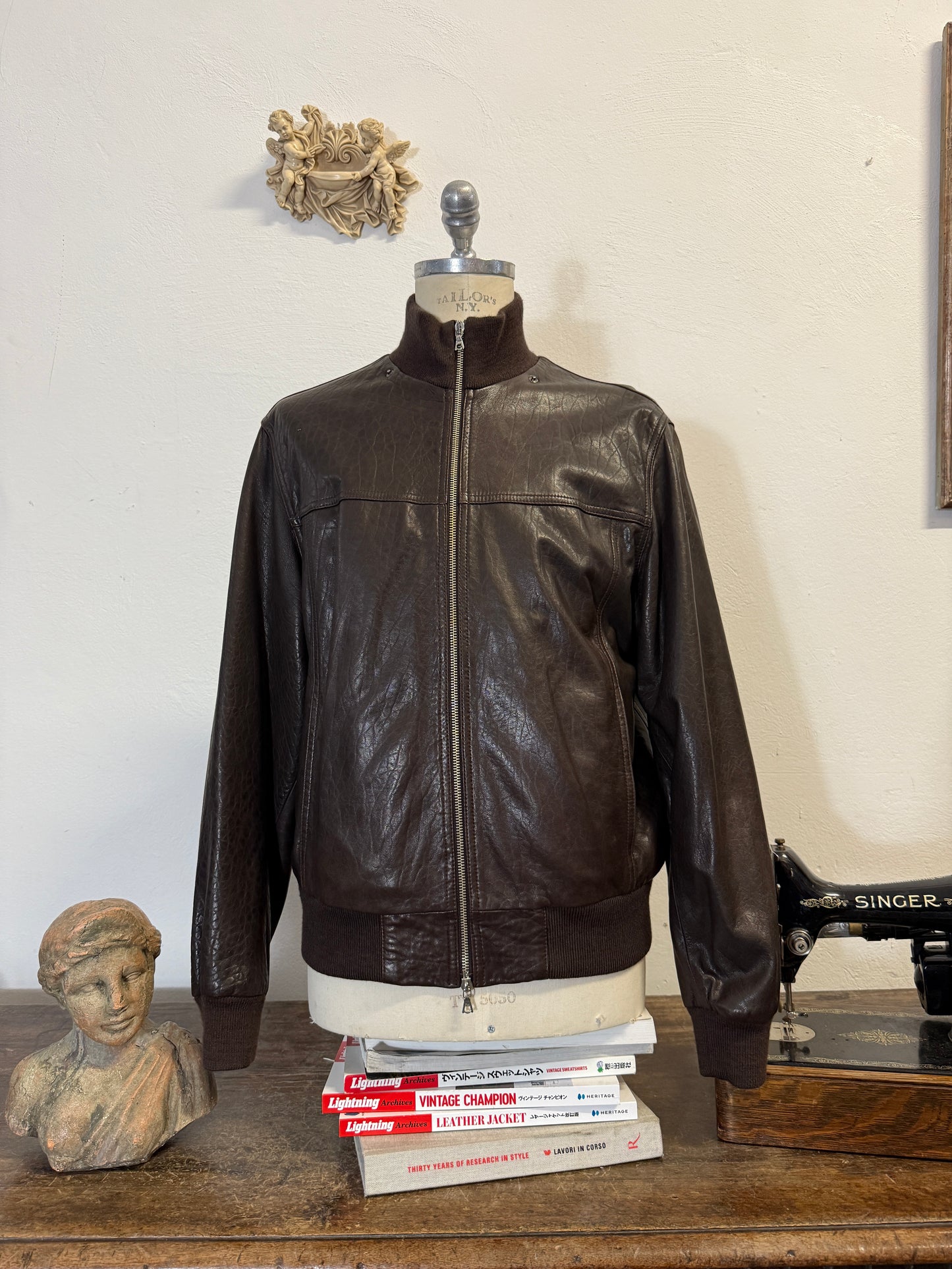 Vintage Brown Leather Jacket “L/XL”