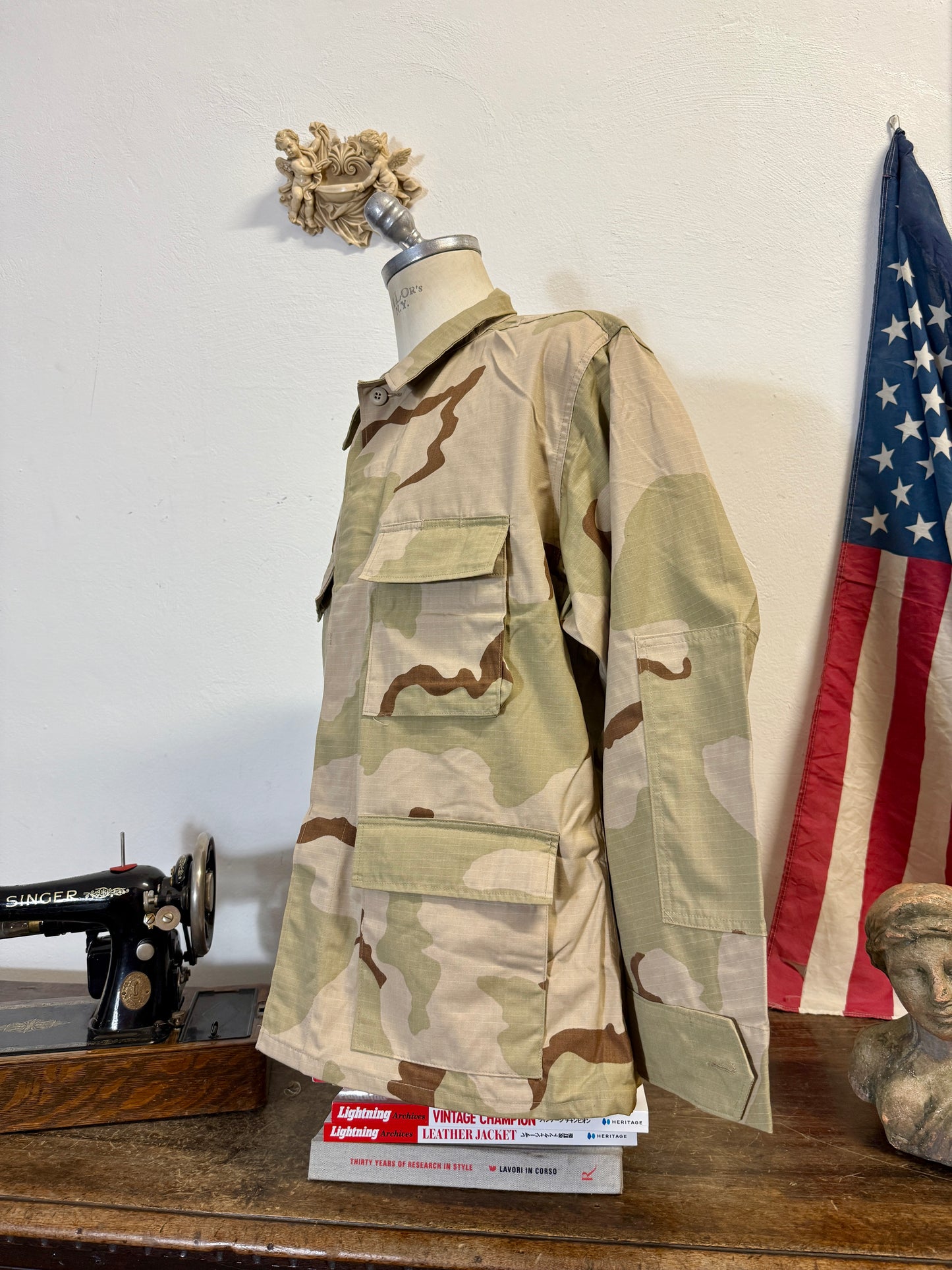 Deadstock BDU Camo Jacket Rip Stop US Army – Shoulder Faded “L/XL”