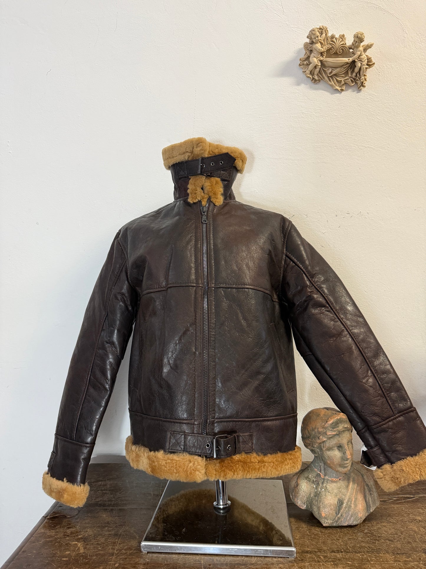 US B46 SHEEPSKIN LEATHER JACKET “L”