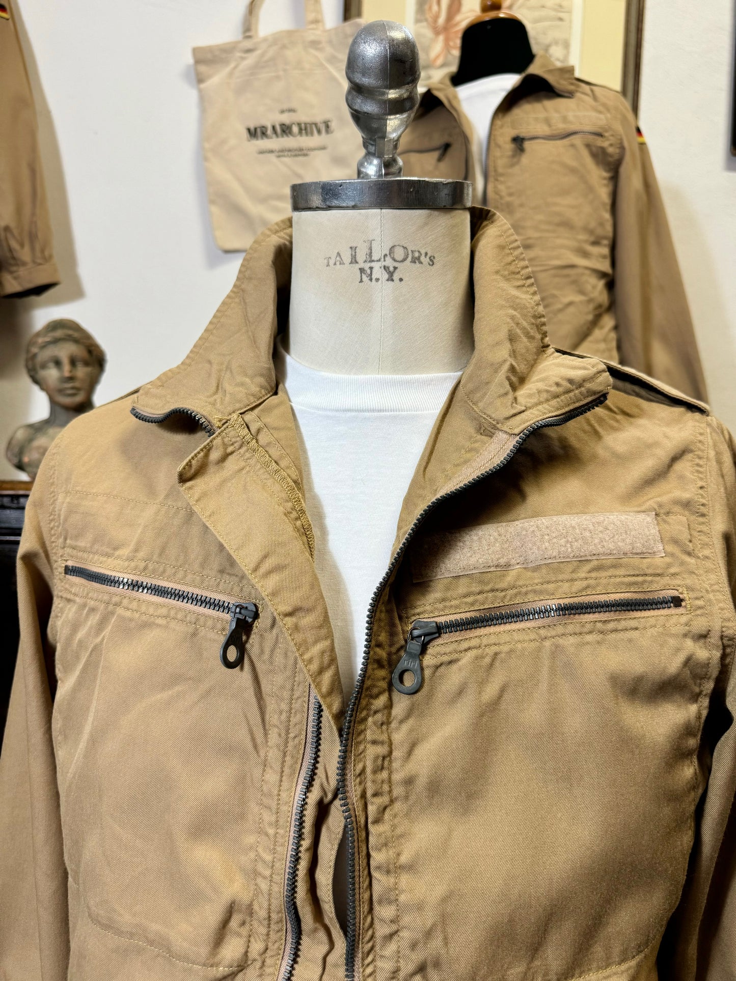 Vintage German Army Jacket With Zip Riri