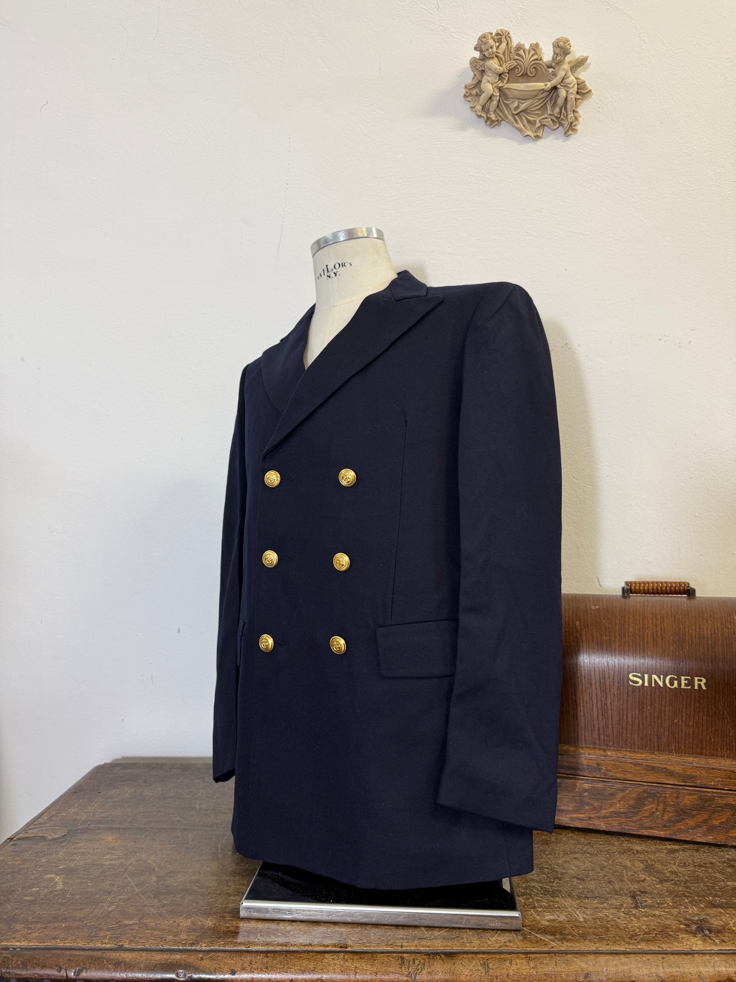 Vintage 00’s Italian Navy Double Breasted Jacket “L”