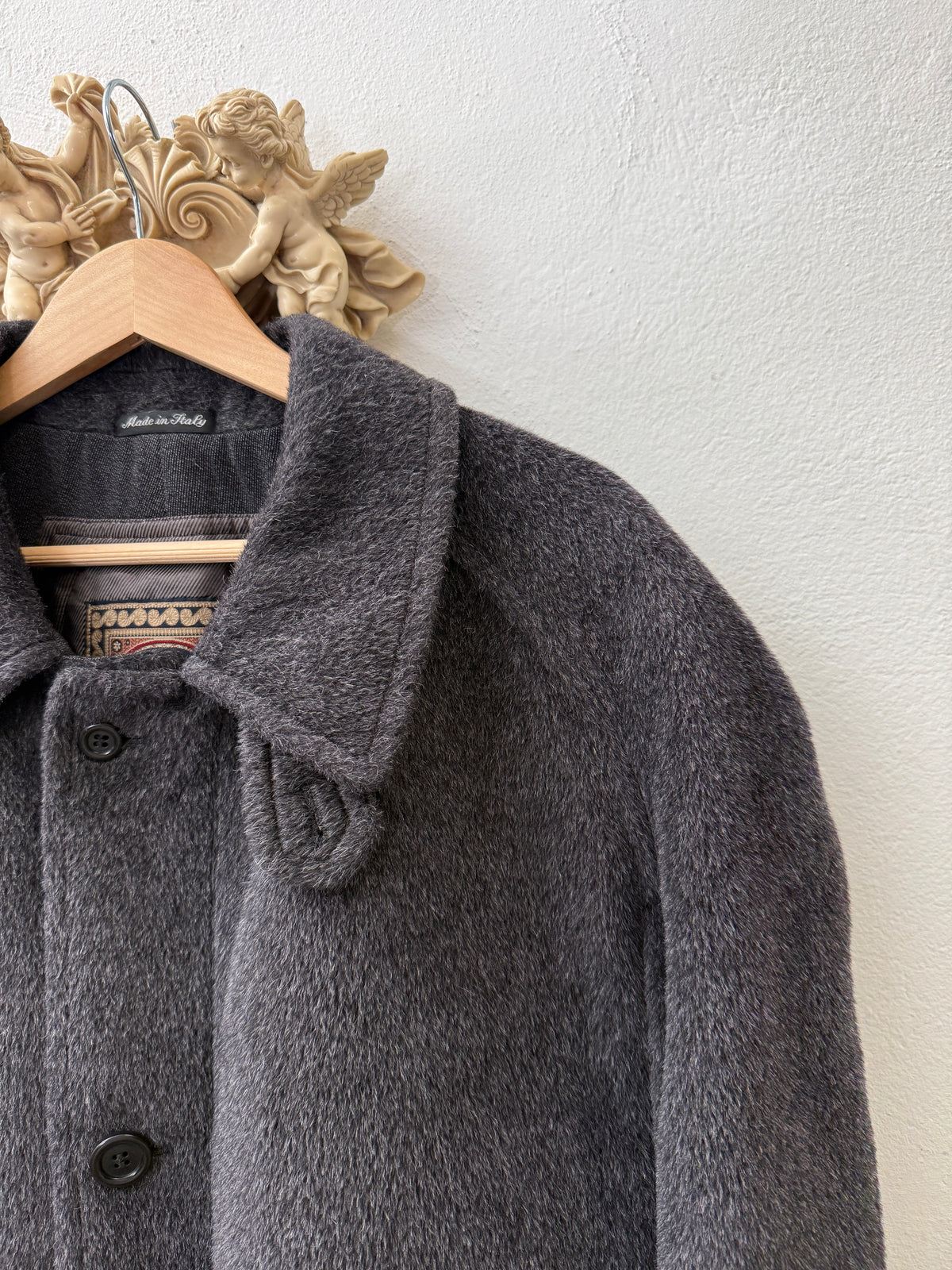 Vintage Grey Raglan Coat - Made in Italy “L/XL”