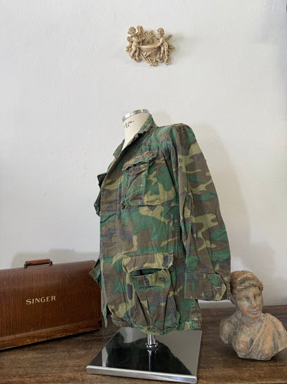 Vintage 1970-80s ERDL Camouflage Pattern Hot Weather Jacket Ripstop “XS/S”