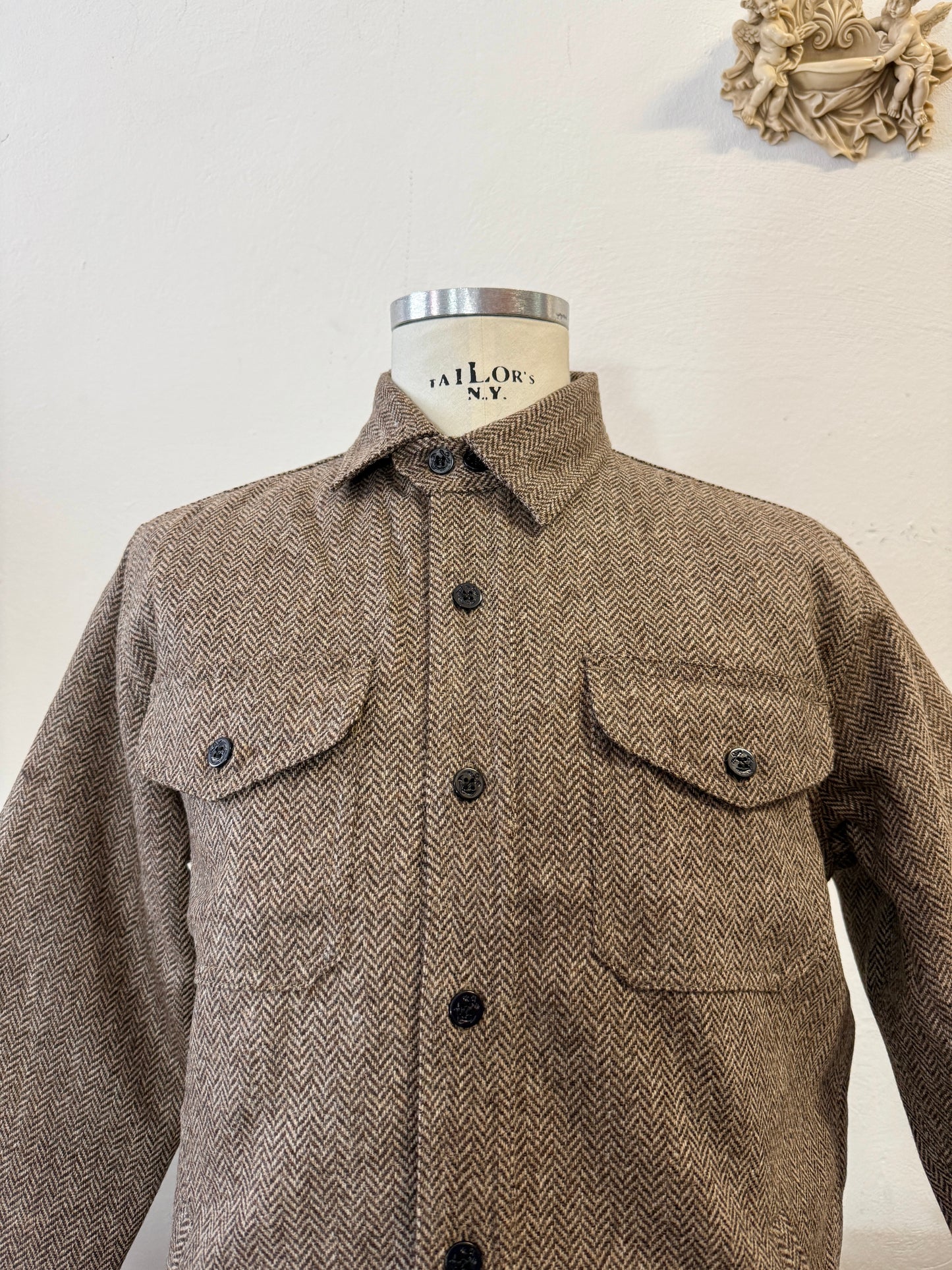 Chesapeake’s Wool Padded Shirt CPO Herringbone