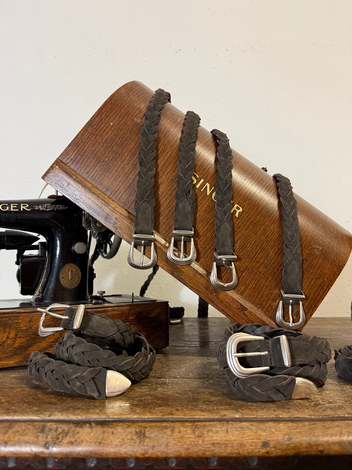 Braided Suede Leather Belt