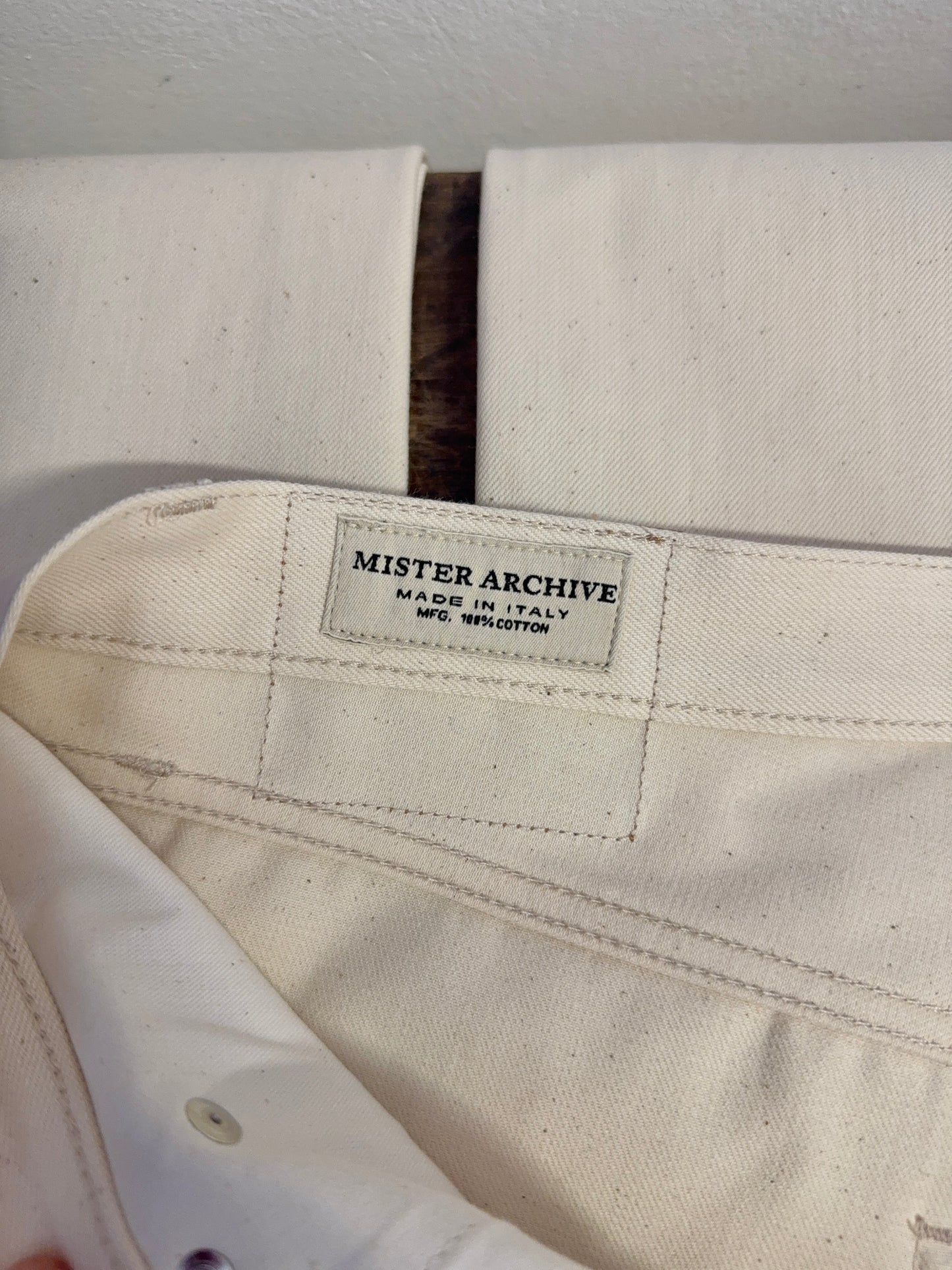 Ecru Selvedge Pants Made in Italy - Mister Archive®