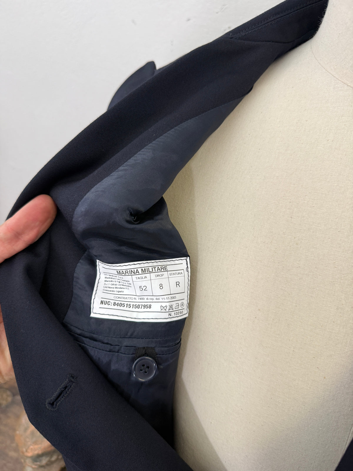 Vintage Italian Navy Double Breasted Jacket “M/L”
