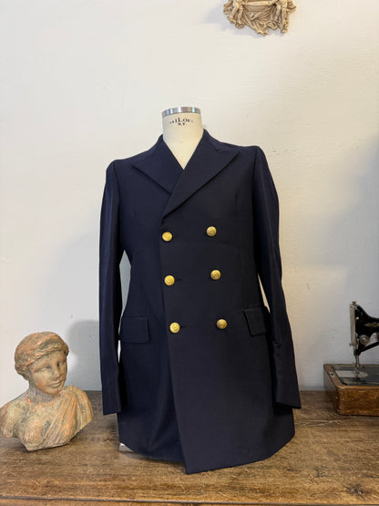 Vintage Italian Navy Double Breasted Jacket “L”