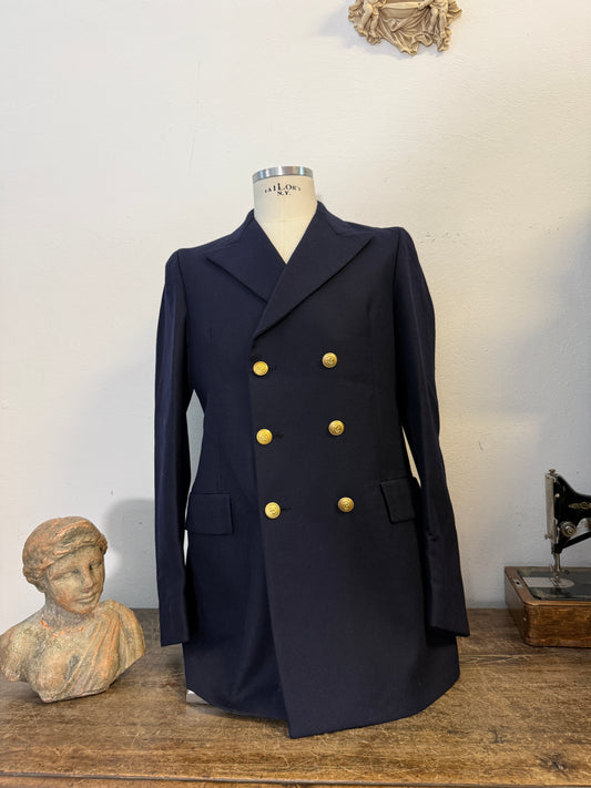 Vintage Italian Navy Double Breasted Jacket “L”