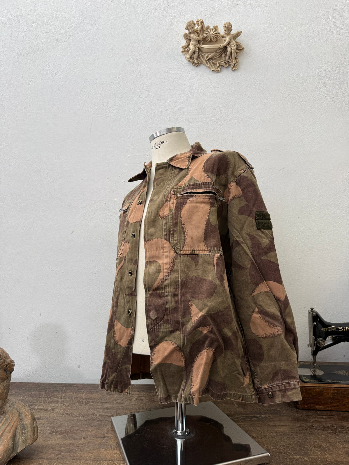 Vintage Distressed Hungarian Army Camo Jacket “M”