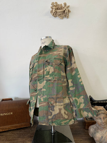 Vintage 1970-80s ERDL Camouflage Pattern Hot Weather Jacket Ripstop “S”
