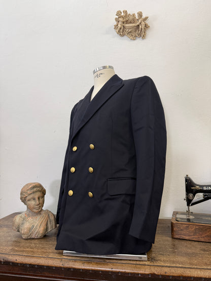 Vintage Italian Navy Double Breasted Jacket “XL”