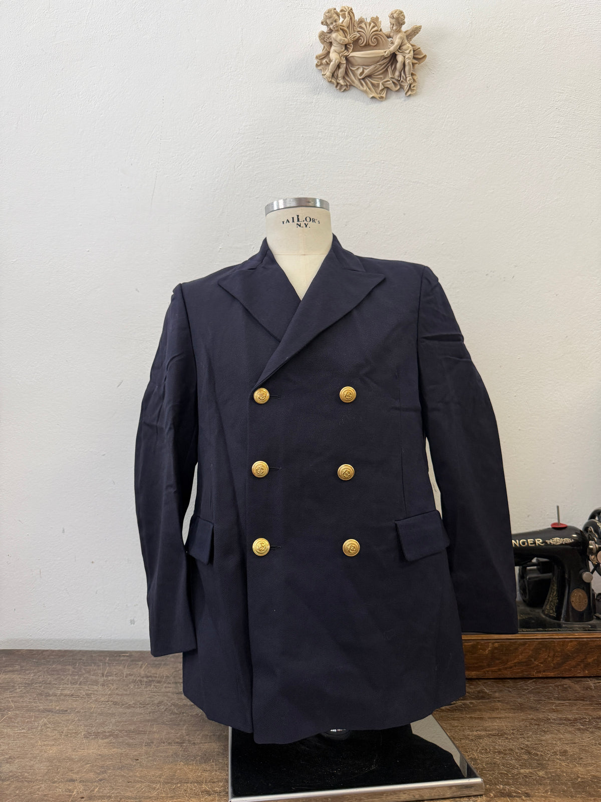 Vintage Italian Navy Double Breasted Jacket “S”