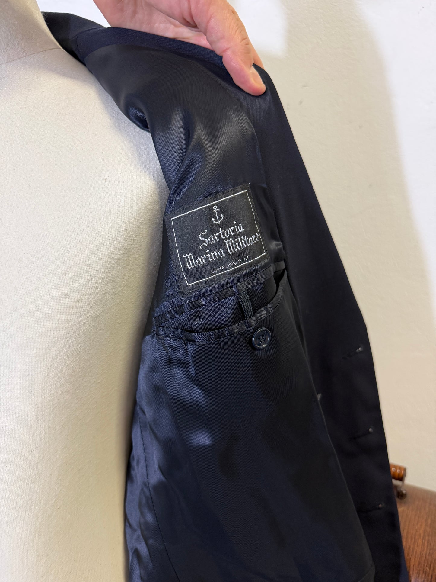 Vintage 00’s Italian Navy Double Breasted Jacket “XL”