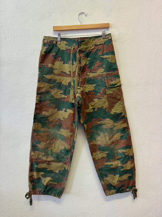 Vintage 1950s Belgian Army Camo Paratrooper Pants “W35”