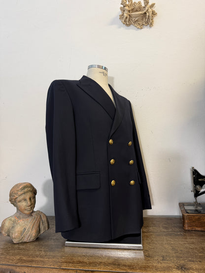 Vintage Italian Navy Double Breasted Jacket “L”