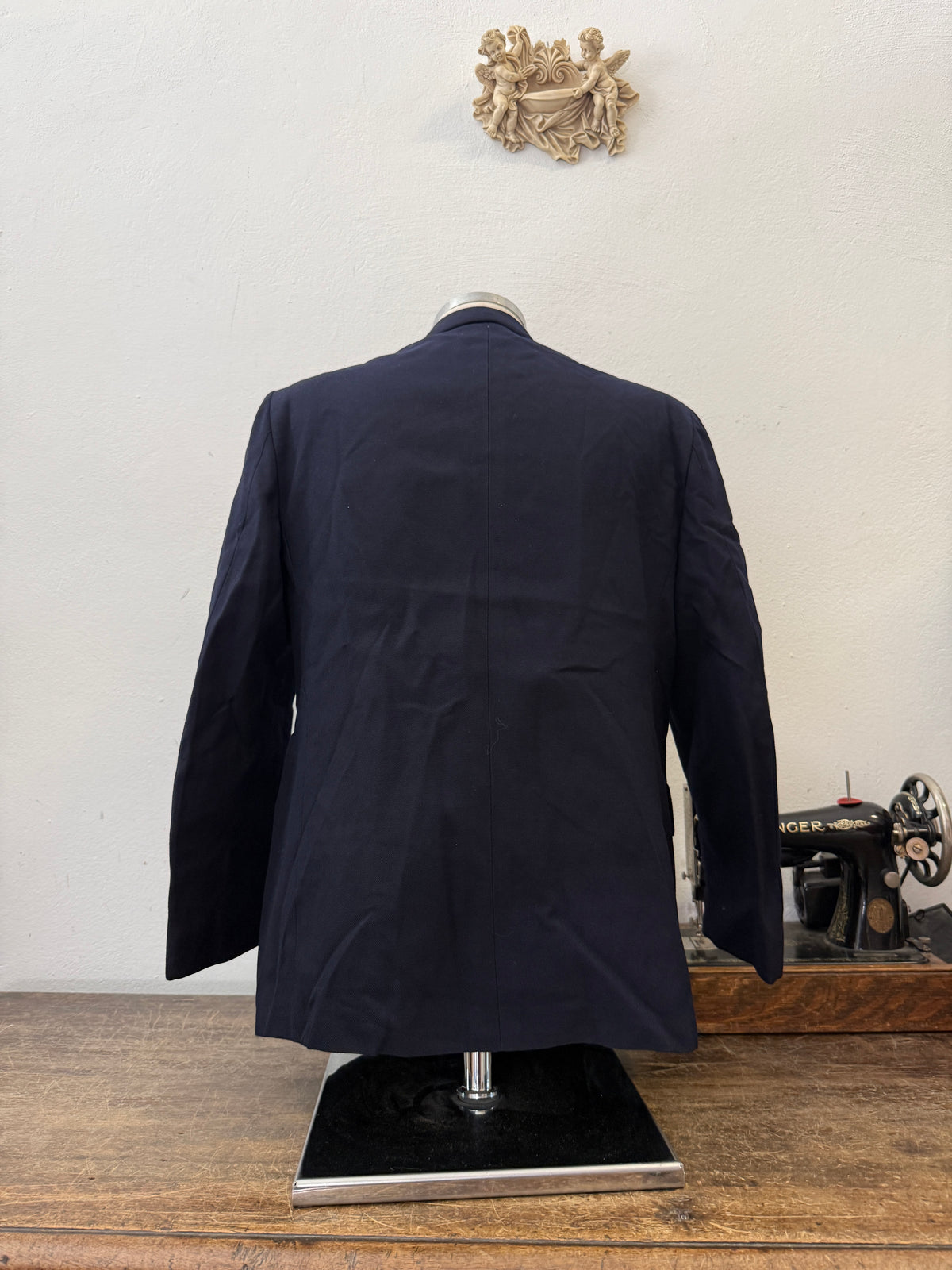 Vintage Italian Navy Double Breasted Jacket “M”