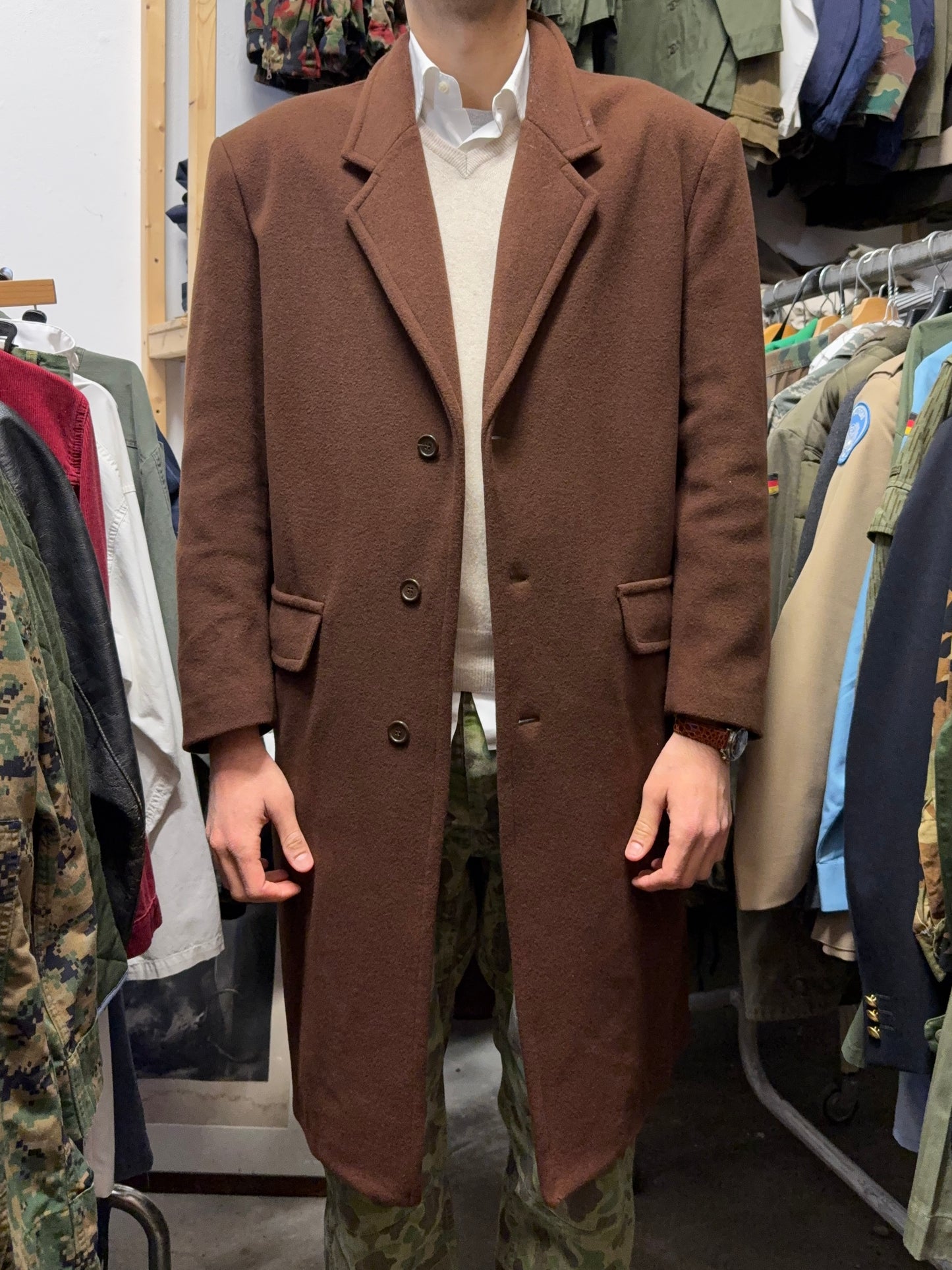 Deadstock Brown Wool Coat “XL”