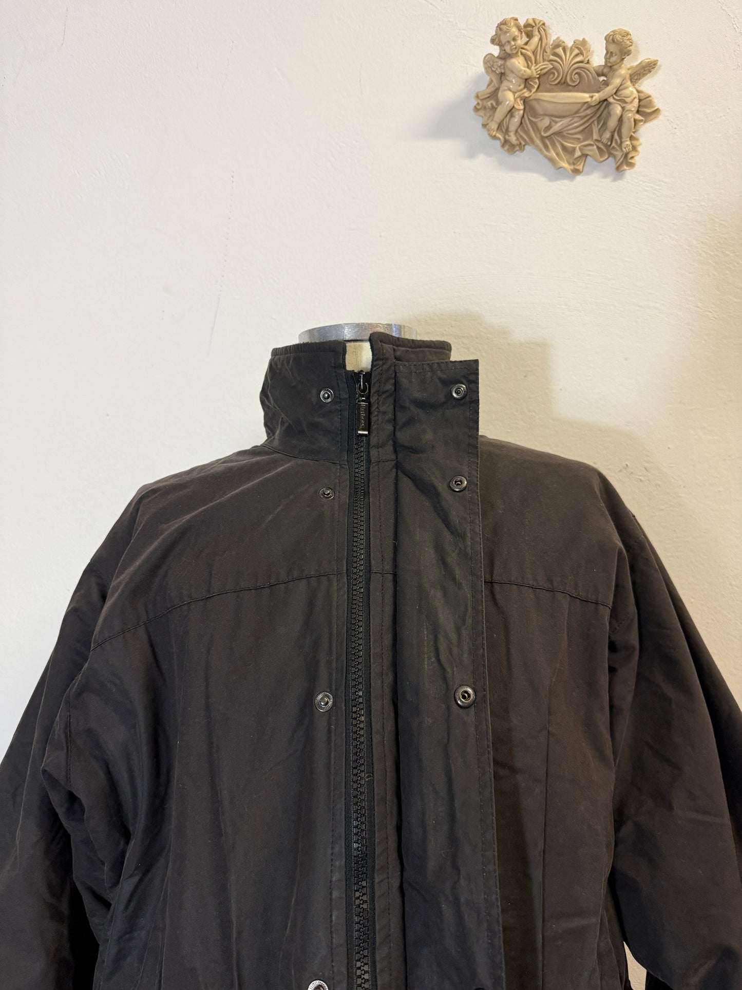 Vintage Black Wax Jacket Barbour Made in England “XL”