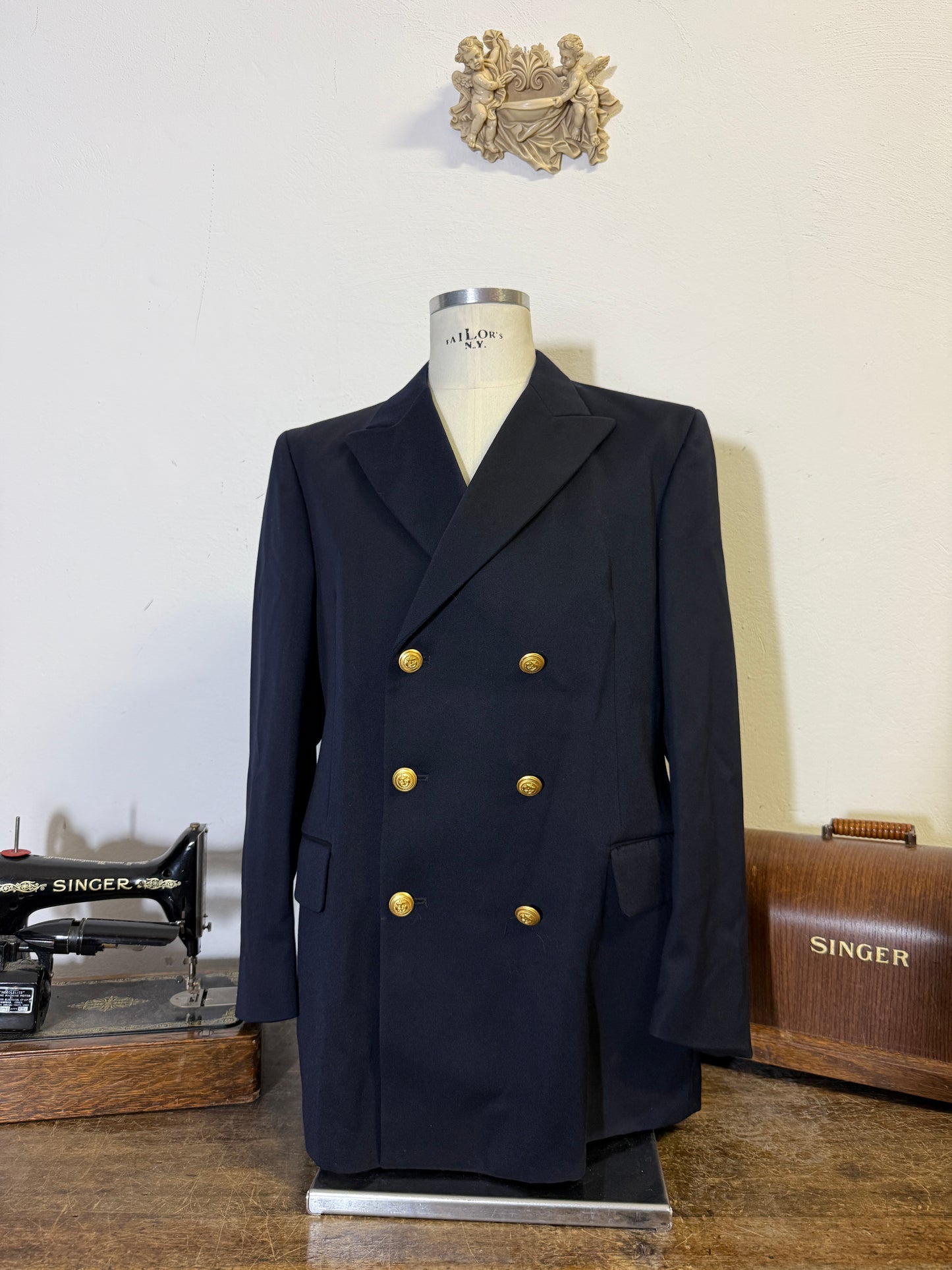 Vintage 00’s Italian Navy Double Breasted Jacket “L/XL”