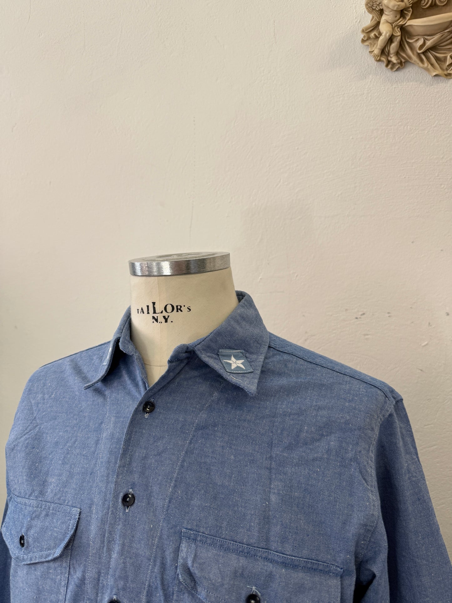 Vintage 80’s Italian Navy Shirt “L”