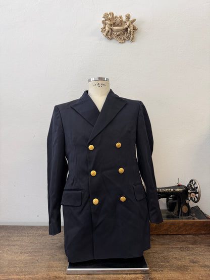Vintage Italian Navy Double Breasted Jacket “M”