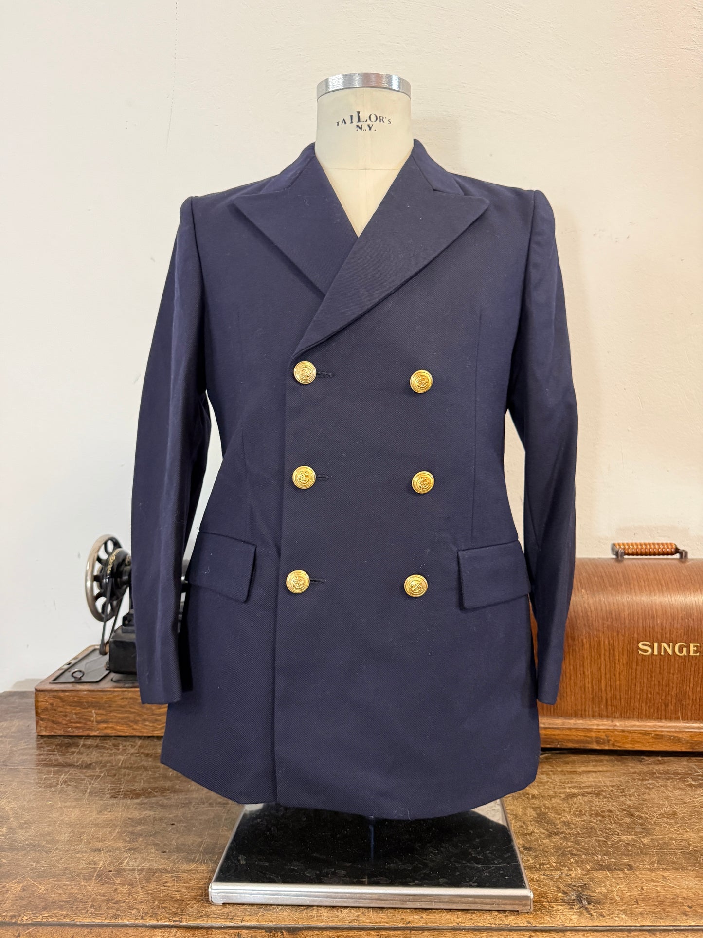 Vintage 00’s Italian Navy Double Breasted Jacket “S”