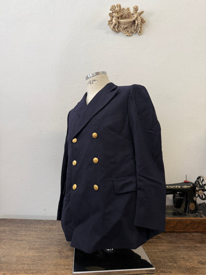 Vintage Italian Navy Double Breasted Jacket “M”