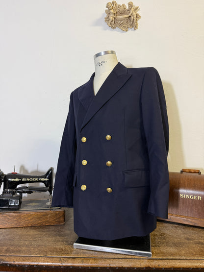 Vintage 00’s Italian Navy Double Breasted Jacket “L”