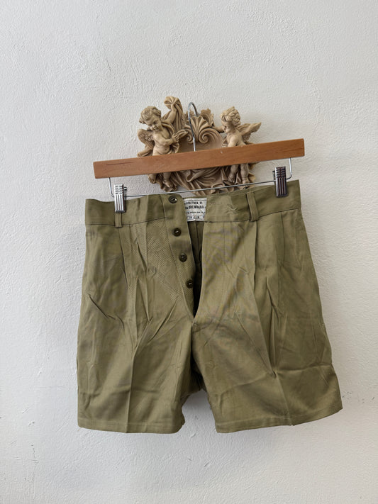 Vintage Italian Army Shorts with Buttons 74 cm