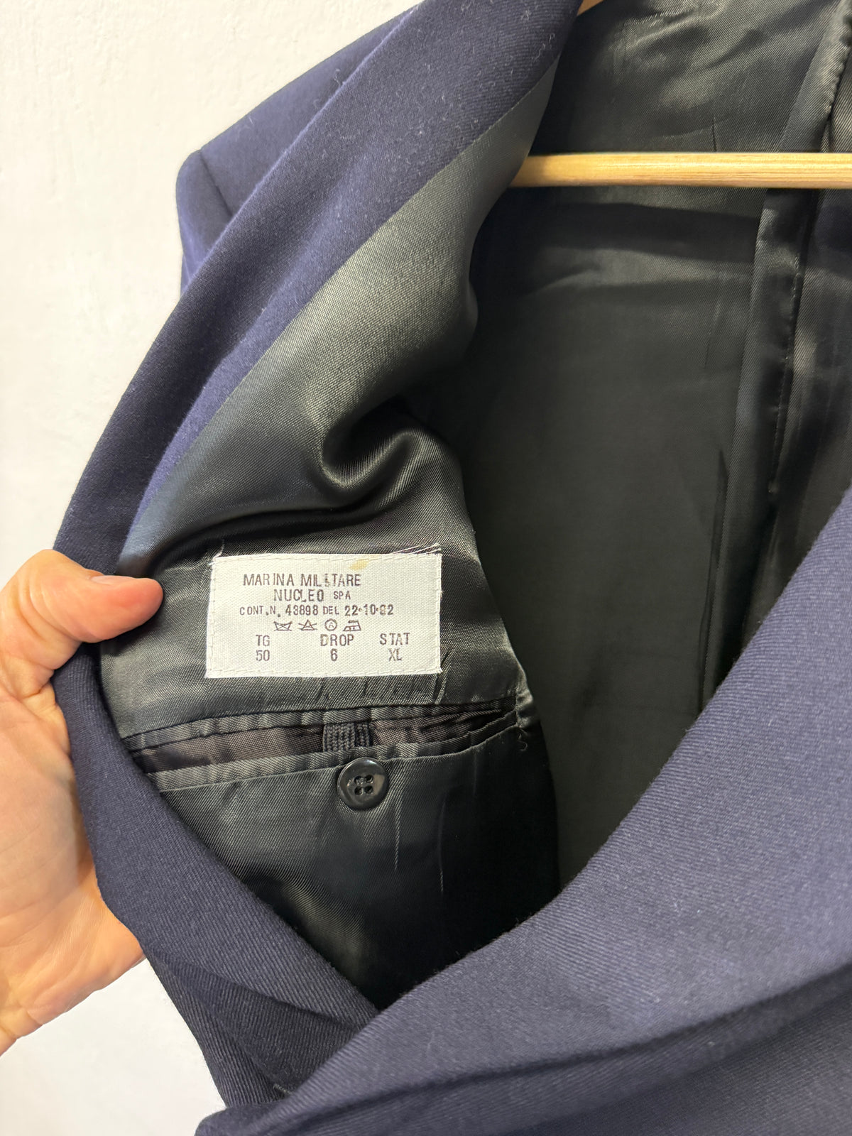 Vintage Italian Navy Double Breasted Jacket “XL”