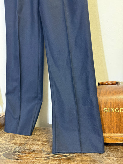 Deadstock 80’s Tailored Trousers in Blue Wool Made in Italy “W32”