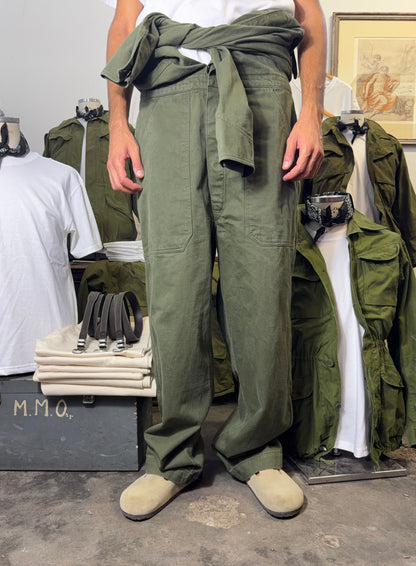 Vintage 1950s Dutch military-style olive drab utility coverall / workwear jumpsuit “L”