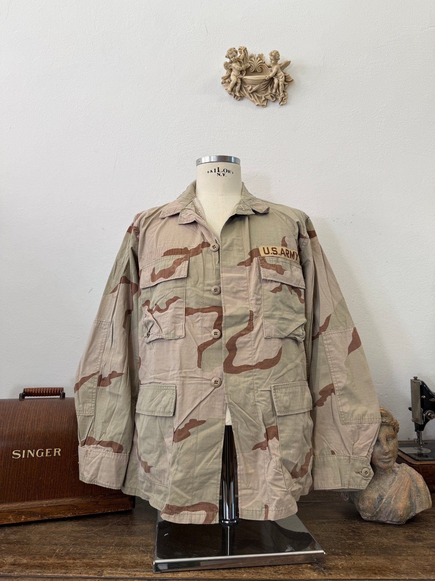 Vintage BDU Camo Jacket Ripstop US Army – L