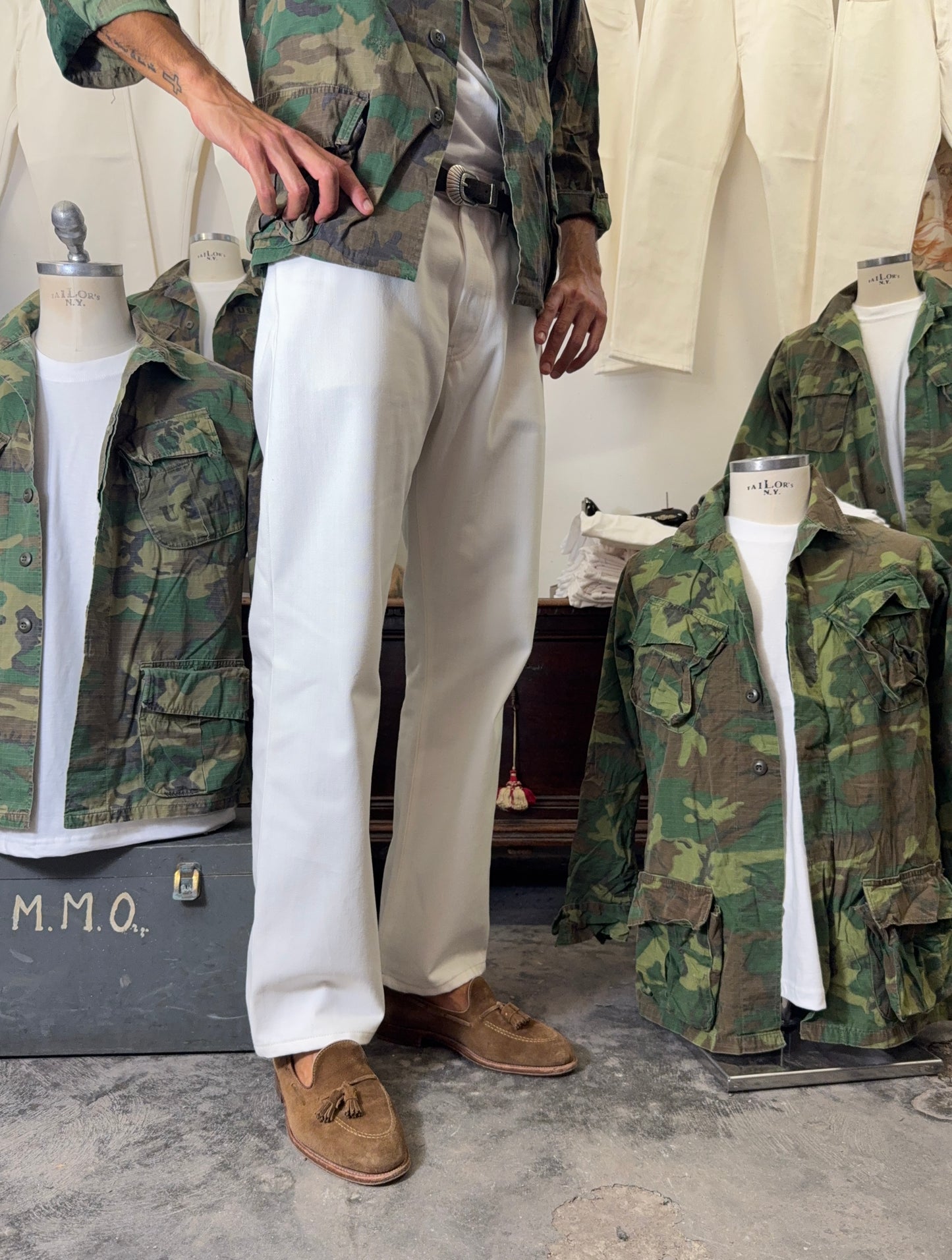 White Selvedge Pants Made in Italy - Mister Archive®
