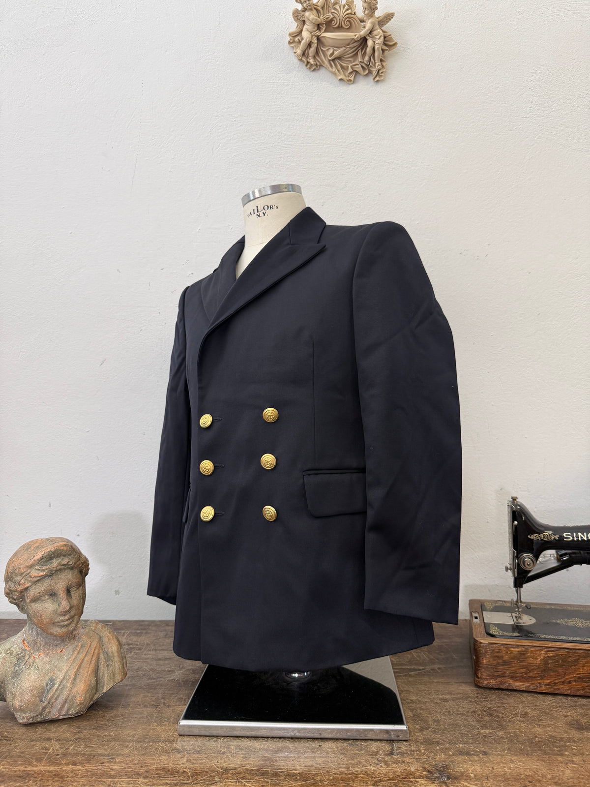 Vintage Italian Navy Double Breasted Jacket “M/L”