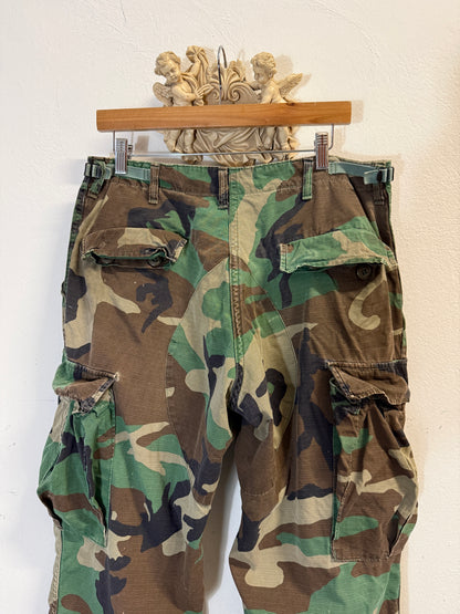Vintage Woodland Camo Cargo Pants Us Army Rip Stop “W34”