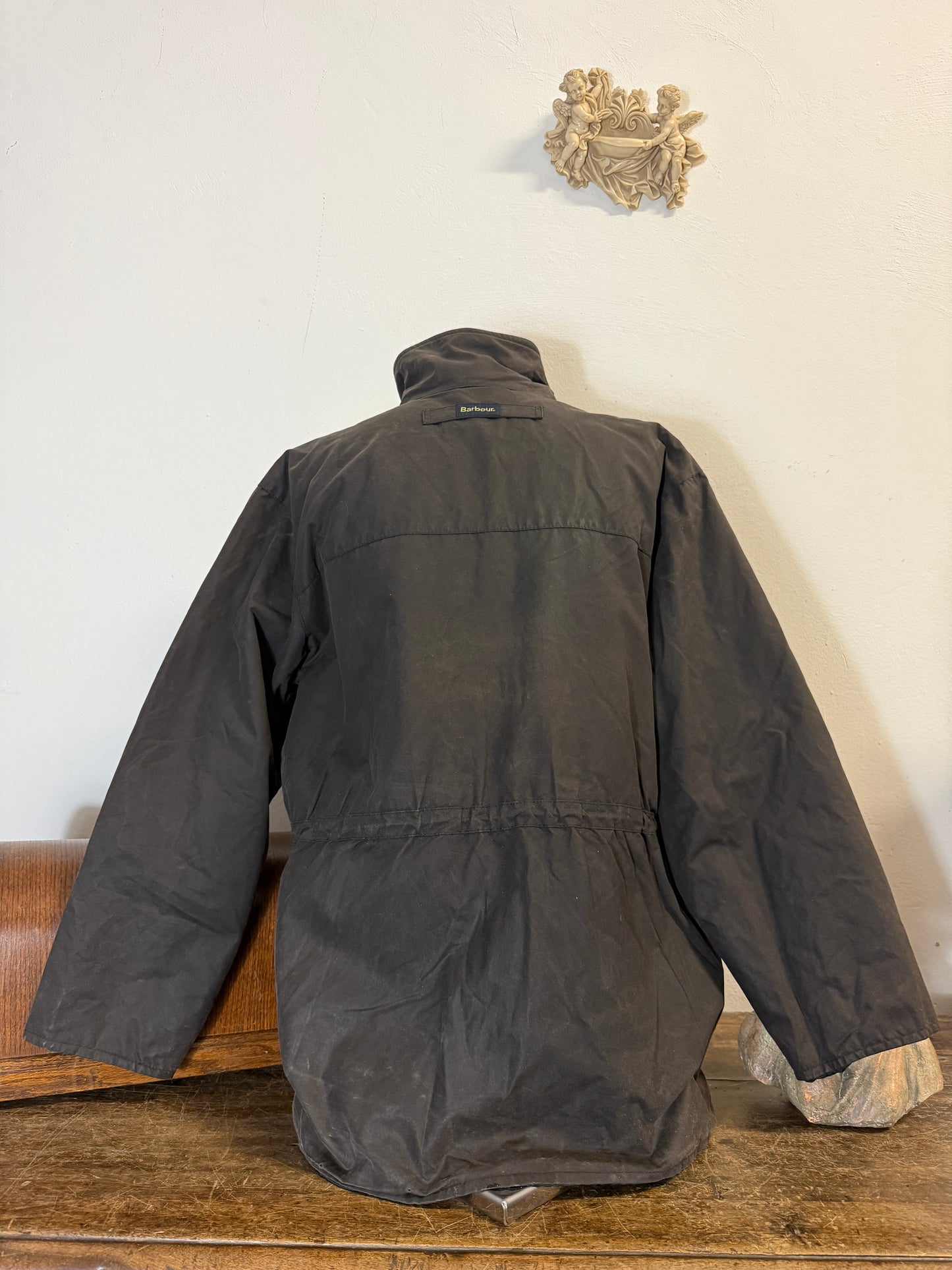 Vintage Black Wax Jacket Barbour Made in England “XL”