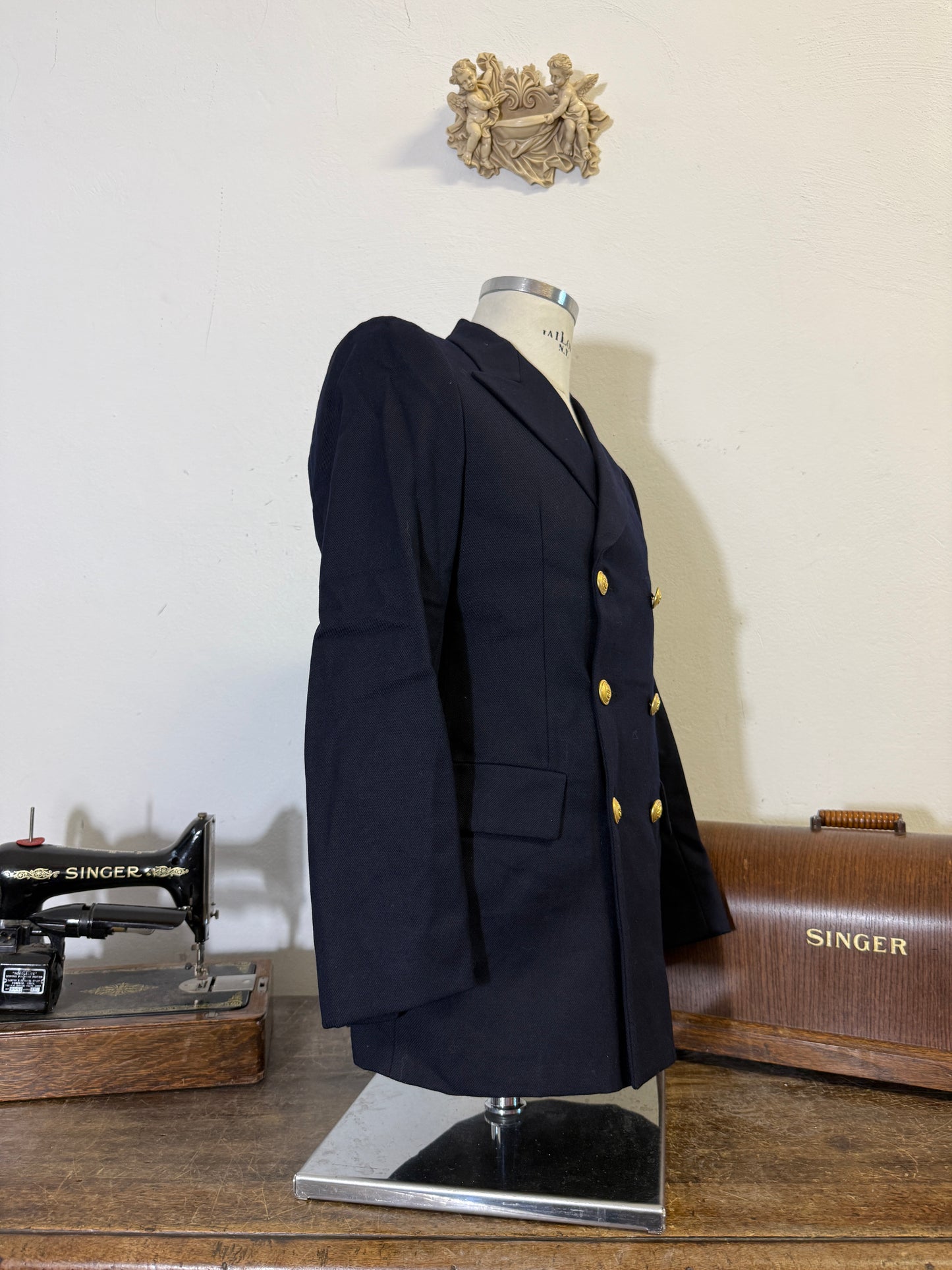 Vintage 90’s Italian Navy Double Breasted Jacket “S”
