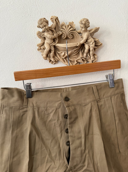 Vintage Italian Army Shorts with Buttons 89 cm
