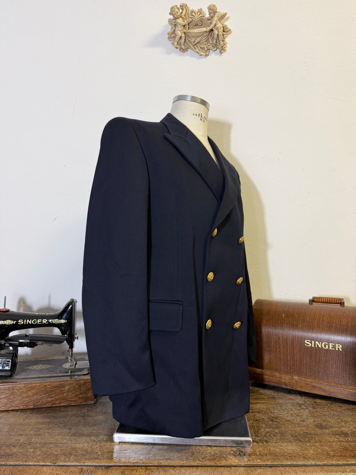 Vintage 00’s Italian Navy Double Breasted Jacket “L/XL”