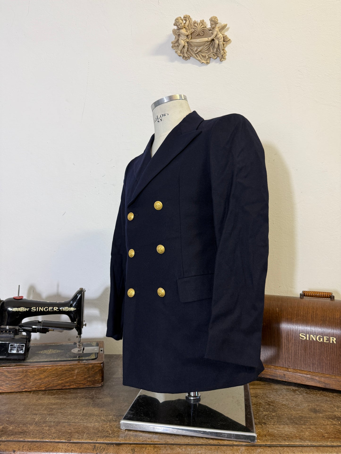 Vintage 90’s Italian Navy Double Breasted Jacket “S”
