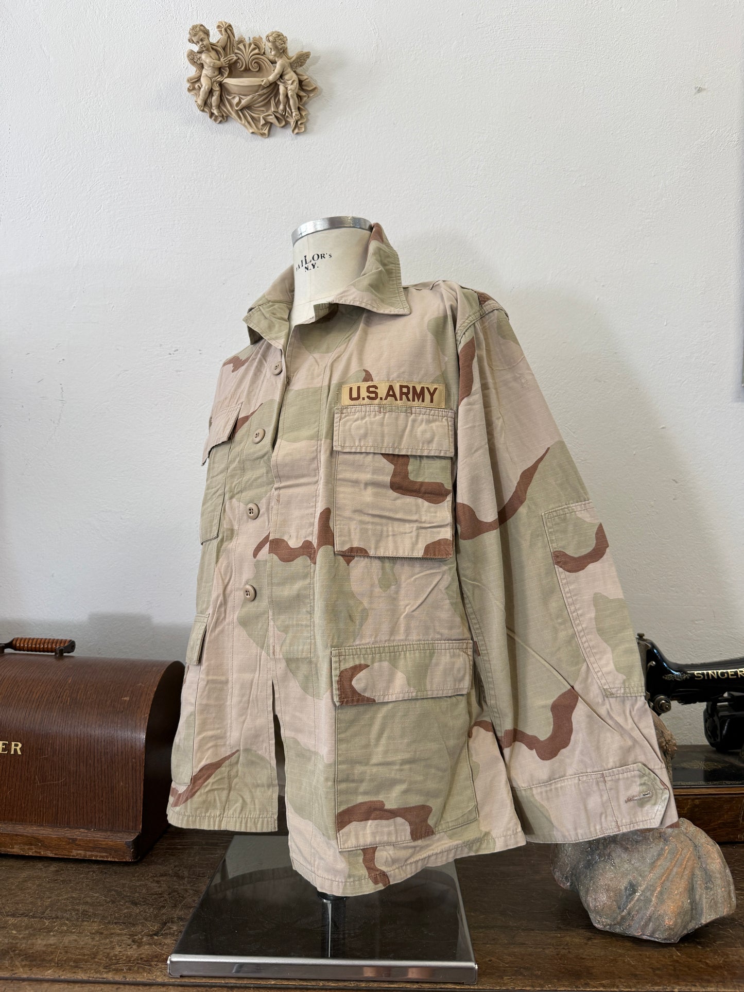 Vintage BDU Camo Jacket Ripstop US Army – L