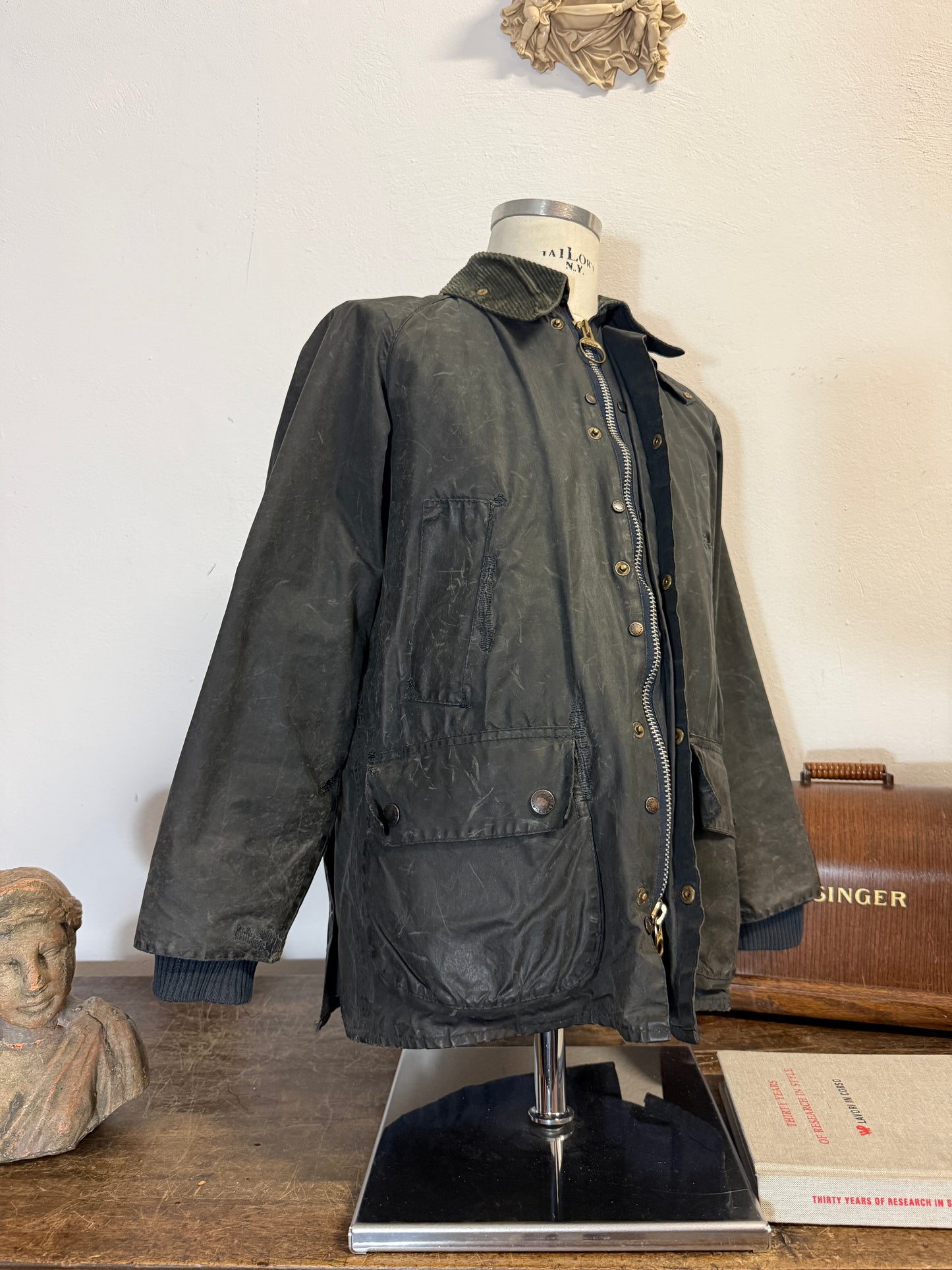 Vintage Barbour Bedale Jacket With Mending “S”