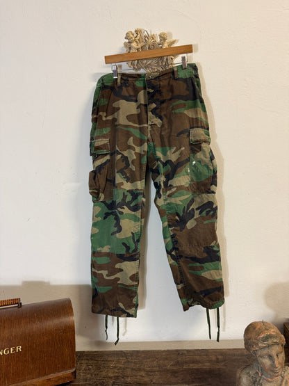 Vintage Woodland Camo Cargo Pants Us Army Rip Stop “W34”